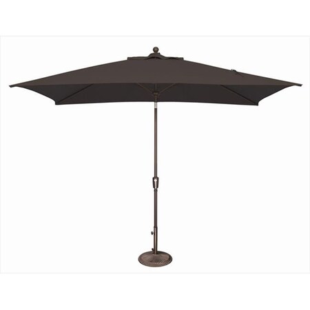 Simplyshade SimplyShade 6 x 10 ft. Rectangle Push Button Tilt Market Umbrella  Black SSUM92-6X10RT00-A5408